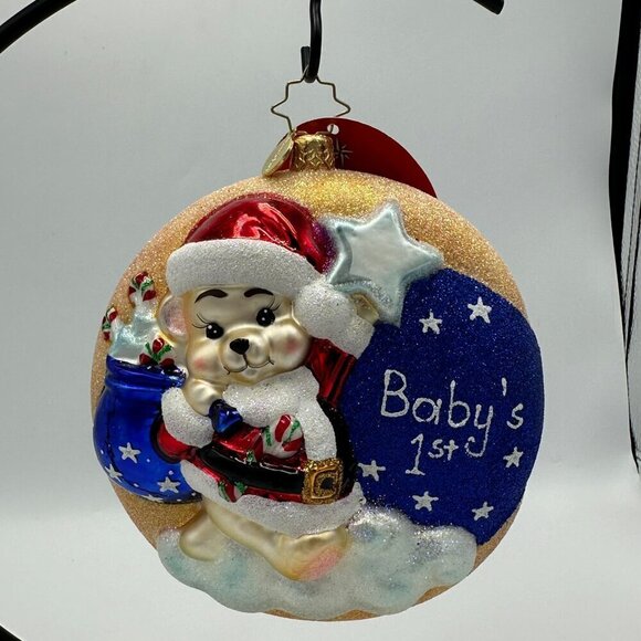 Christopher Radko Darling First Christmas Ornament Santa Bear Design Multicolor - Picture 10 of 13